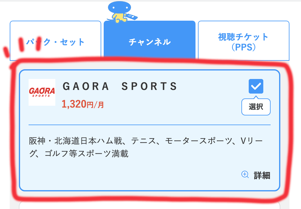 スカパー！GAORA SPORTSチャンネル