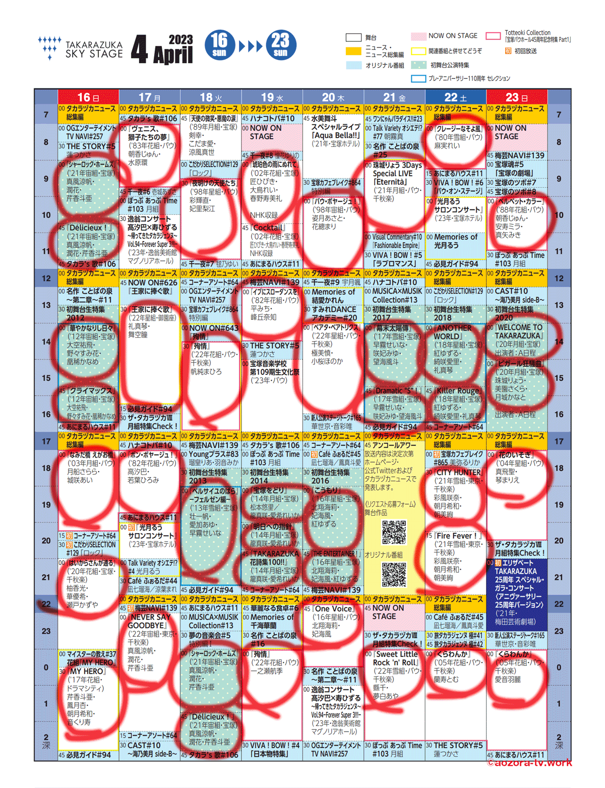 スカパー宝塚スカイステージの公演放送数