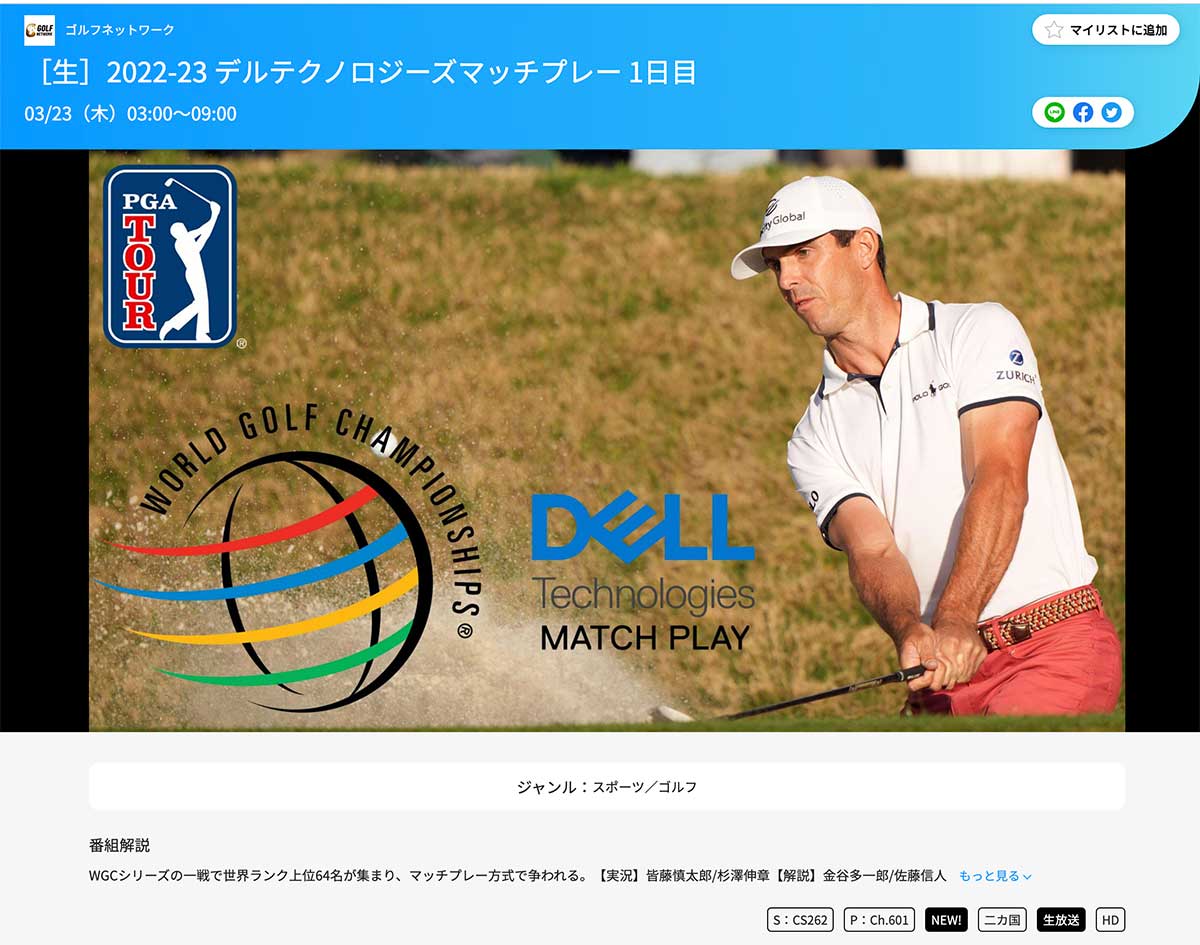 WGCデルテクノロジーズマッチプレー