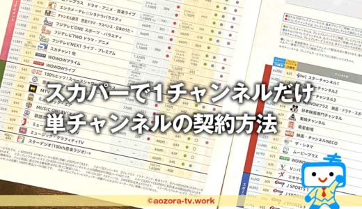 スカパーで1チャンネルだけ単品契約できない？！セットとパックの違いと単チャンネルの入り方