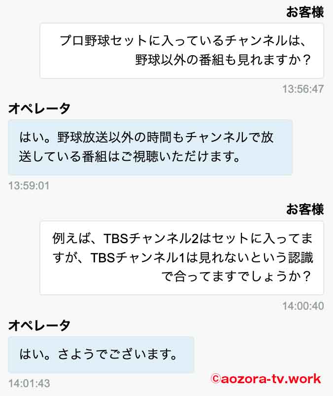 スカパー！プロ野球セットのチャンネルは野球以外も見れる