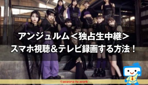 ANGERME(アンジュルム)＜独占生中継＞スマホ視聴＆テレビ録画する方法！Juice=Juice・つばきファクトリーも一緒に最安料金で見る流れを解説